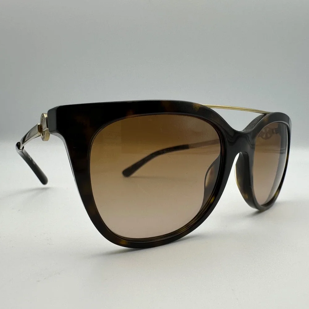 Tory Burch Gradient Sunglasses Womens Tortoise TY7147 Double Bridge Gold Logo - Picture 5 of 14